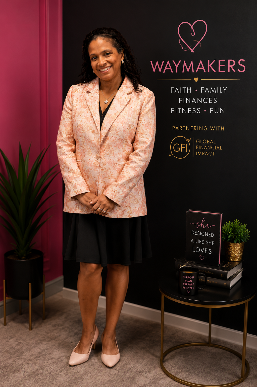 Brandi Taylor standing in a professional WayMakers office setting